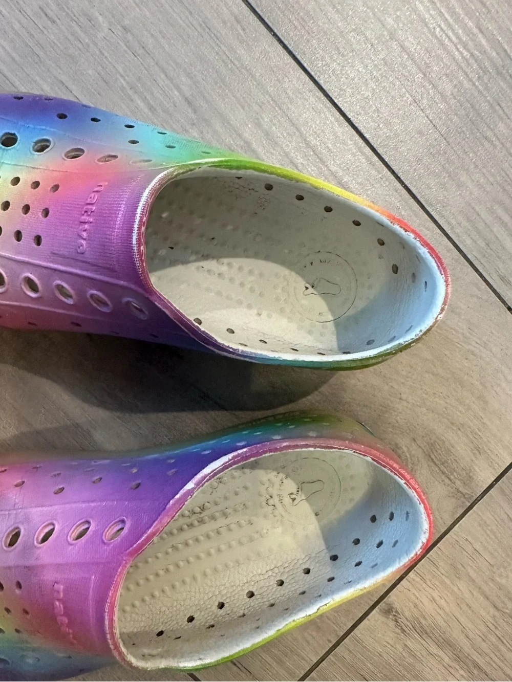 Native Children's Rainbow Slip-On Water Shoes - Neon Multicolor  Size 12C